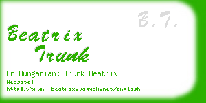 beatrix trunk business card